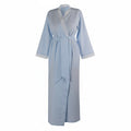 Full Length Seersucker Wrap Robe with Eyelet Trim 222-02