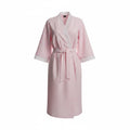 Knee Length Seersucker Wrap Robe with Eyelet trim 222C-02