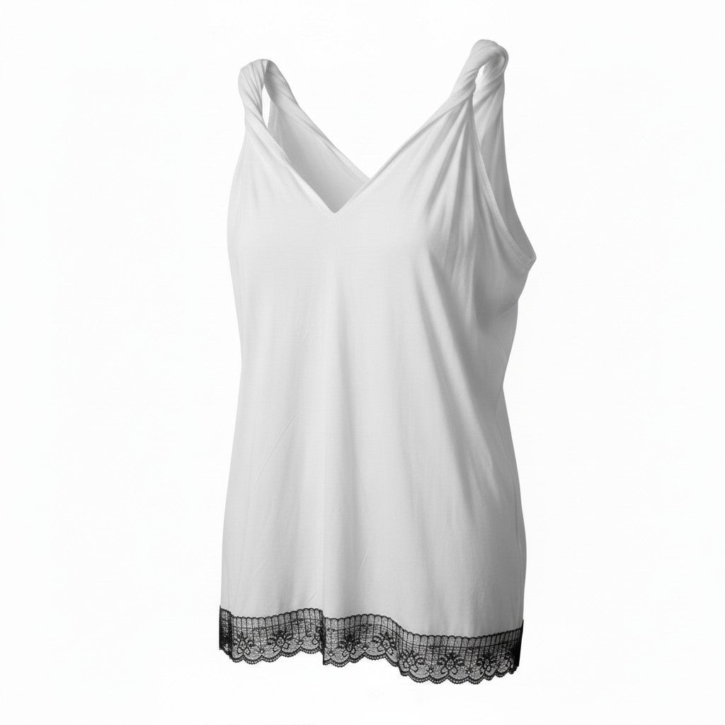 Lace trimmed Tank Top