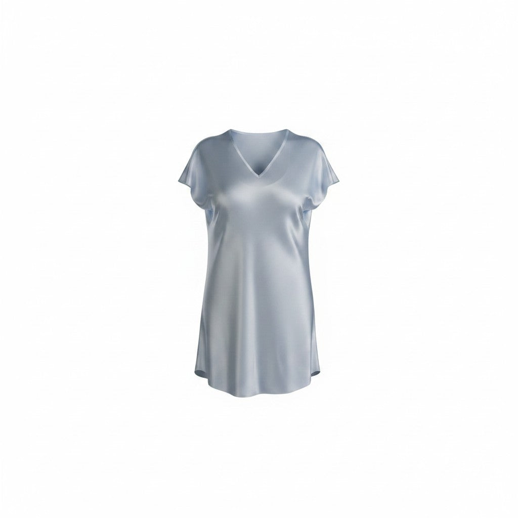 Bias-cut Satin Sleep Shirt - 412-40