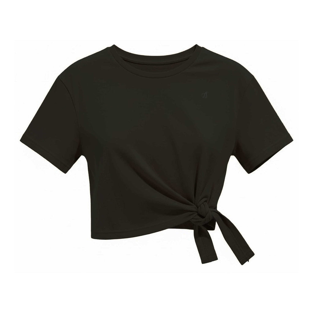 Cropped Side Tie Logo Tee