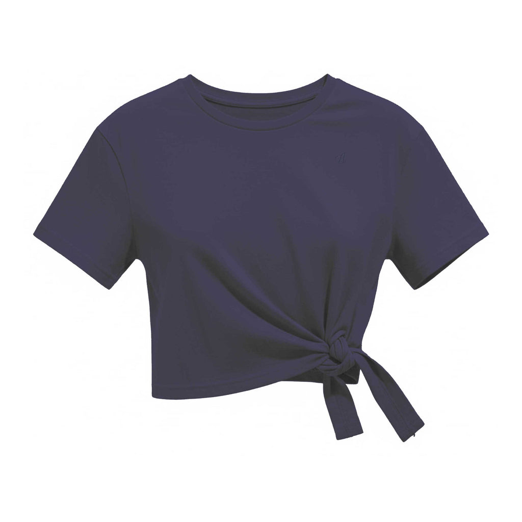 Cropped Side Tie Logo Tee