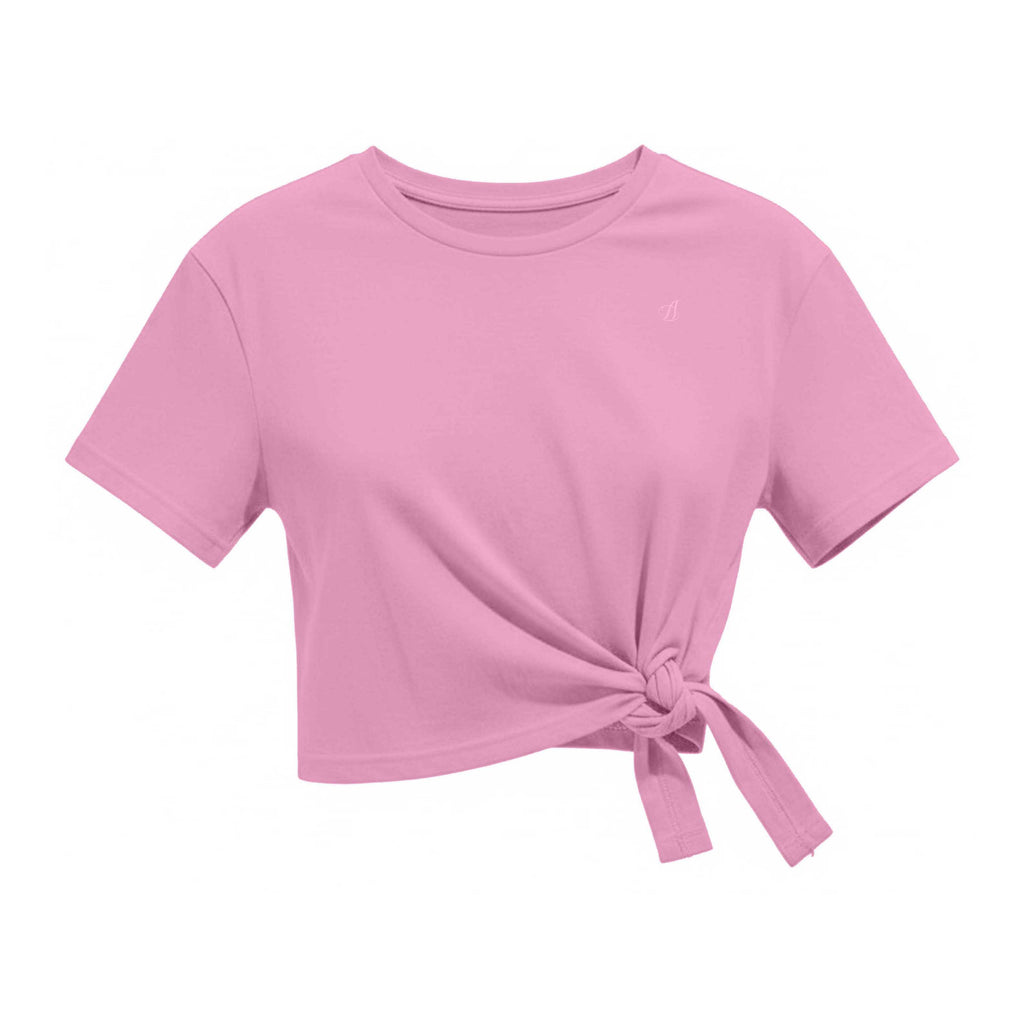 Cropped Side Tie Logo Tee
