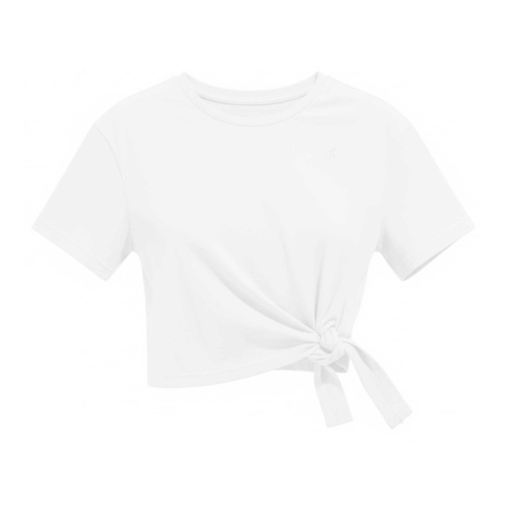 Cropped Side Tie Logo Tee
