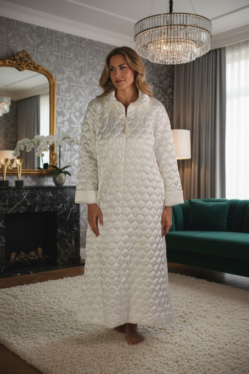 Carlton Hall Front Zip Quilted Robe - 1040Q